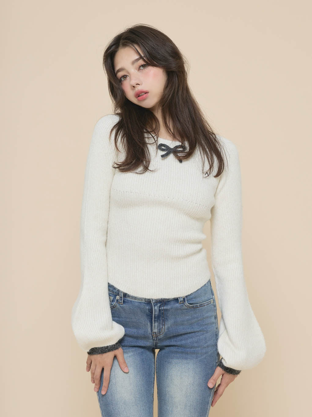 Baby ribbon knit tops