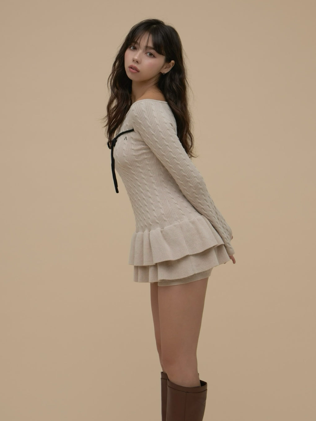 ANDMARY】Milky frill mini dress