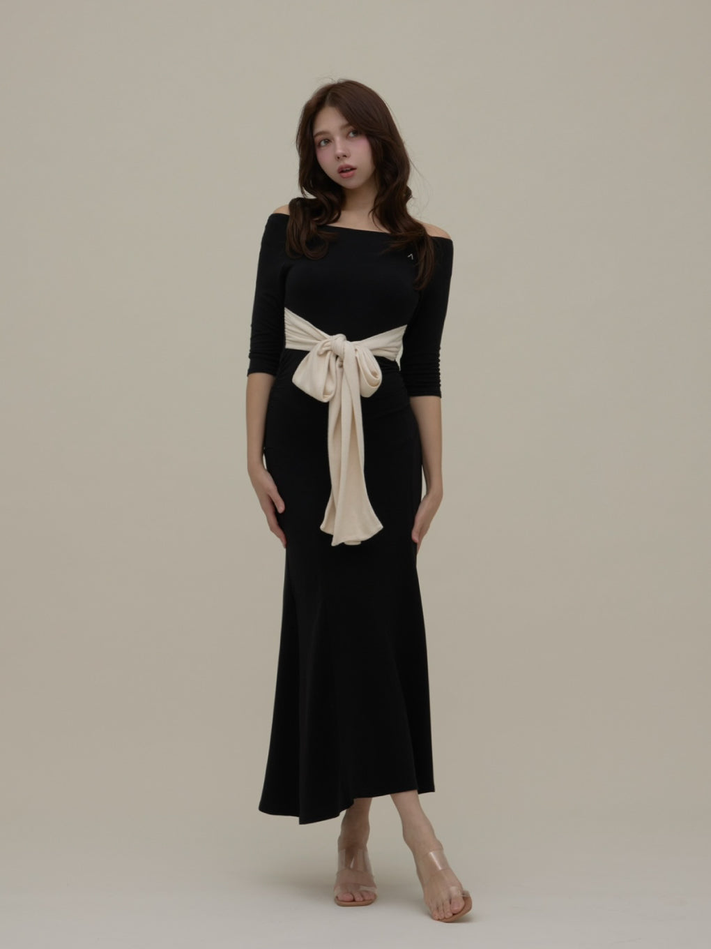 Nola ribbon long dress