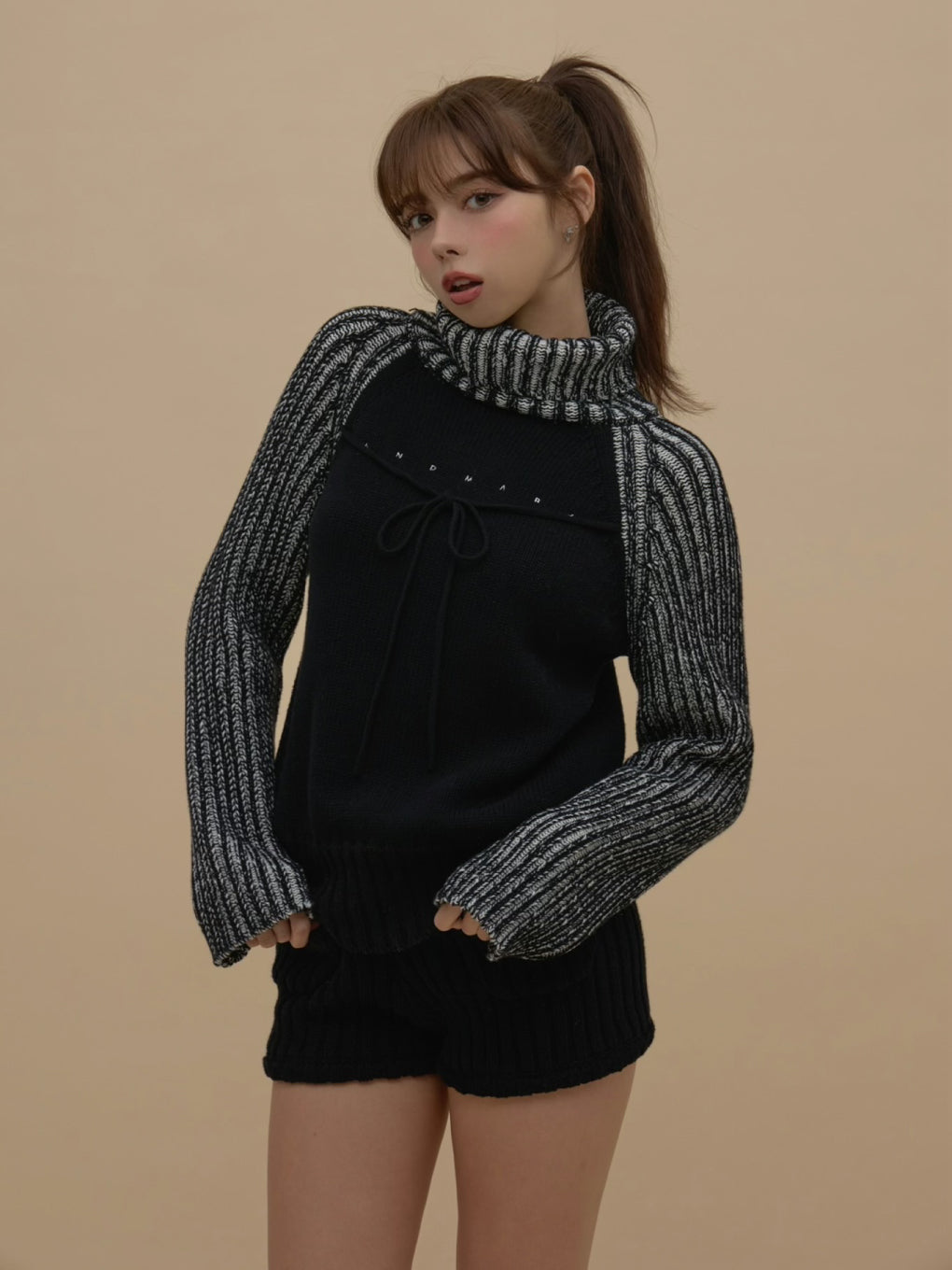 ANDMARY】Mary logo loose knit set up