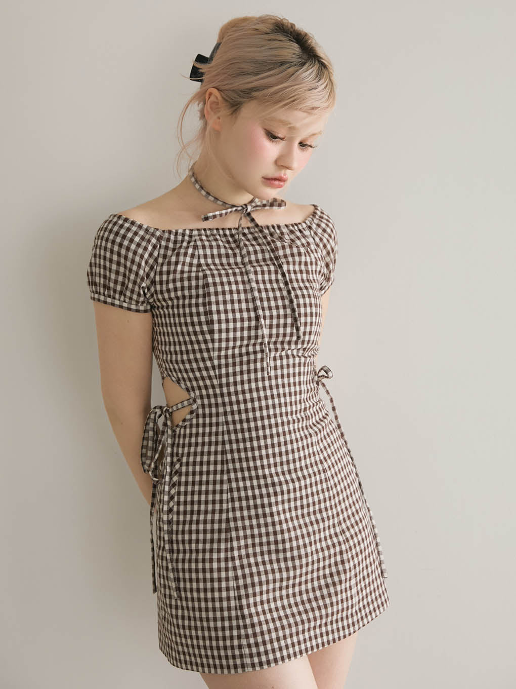 Becky check mini dress