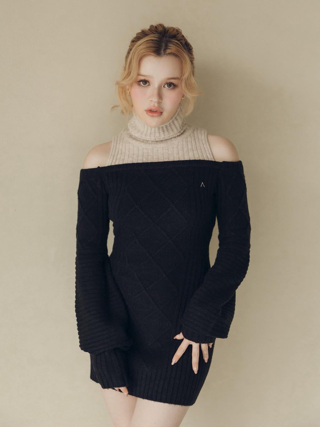 7,568円新品　ANDMARY Cher knit mini dress