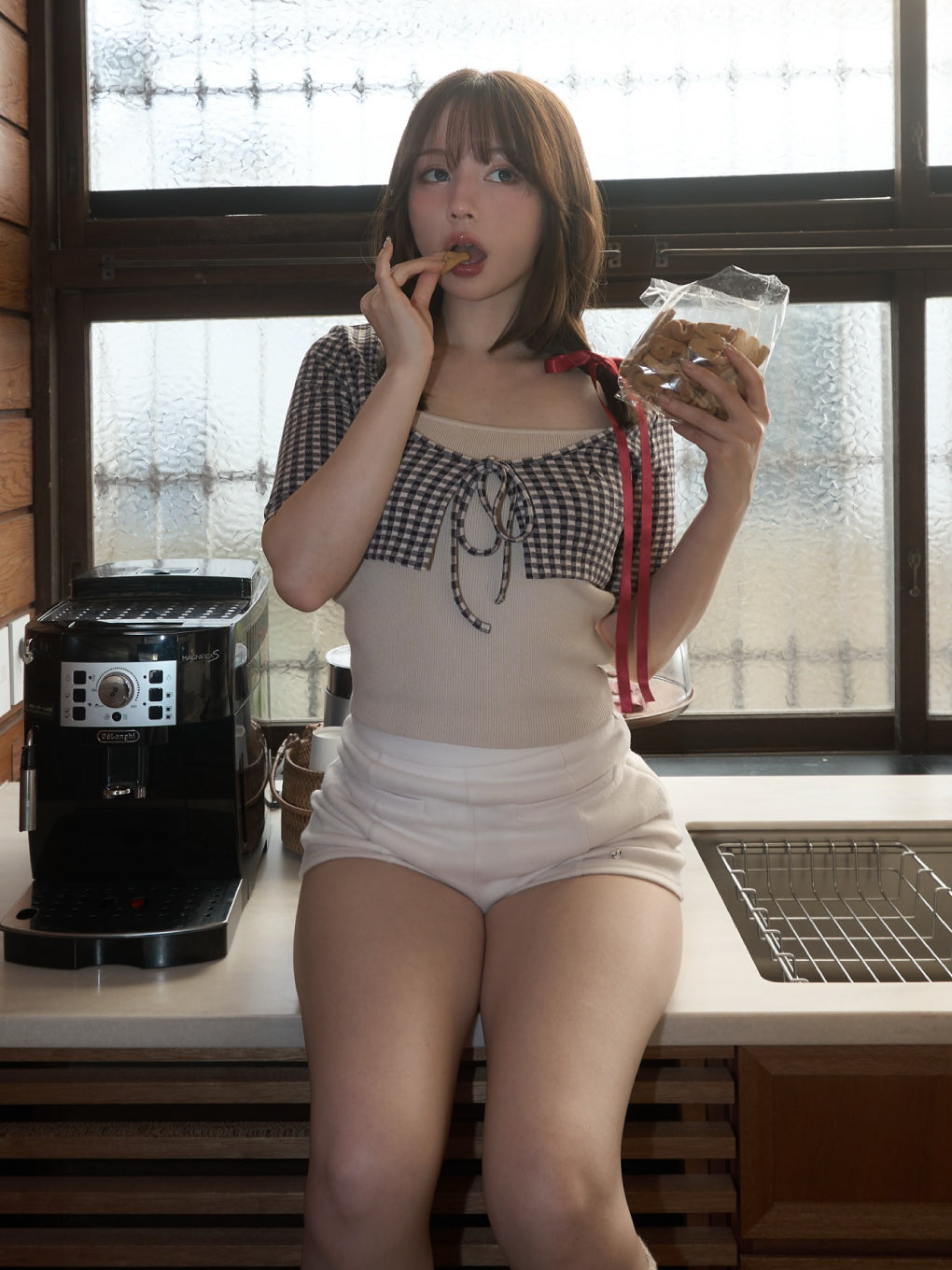 Ava gingham check tops