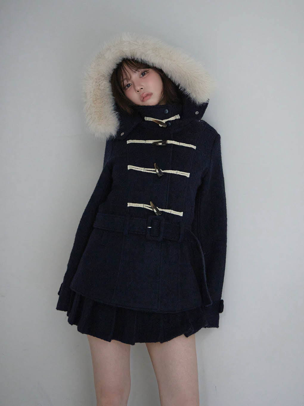 Nicole fur belt jacket