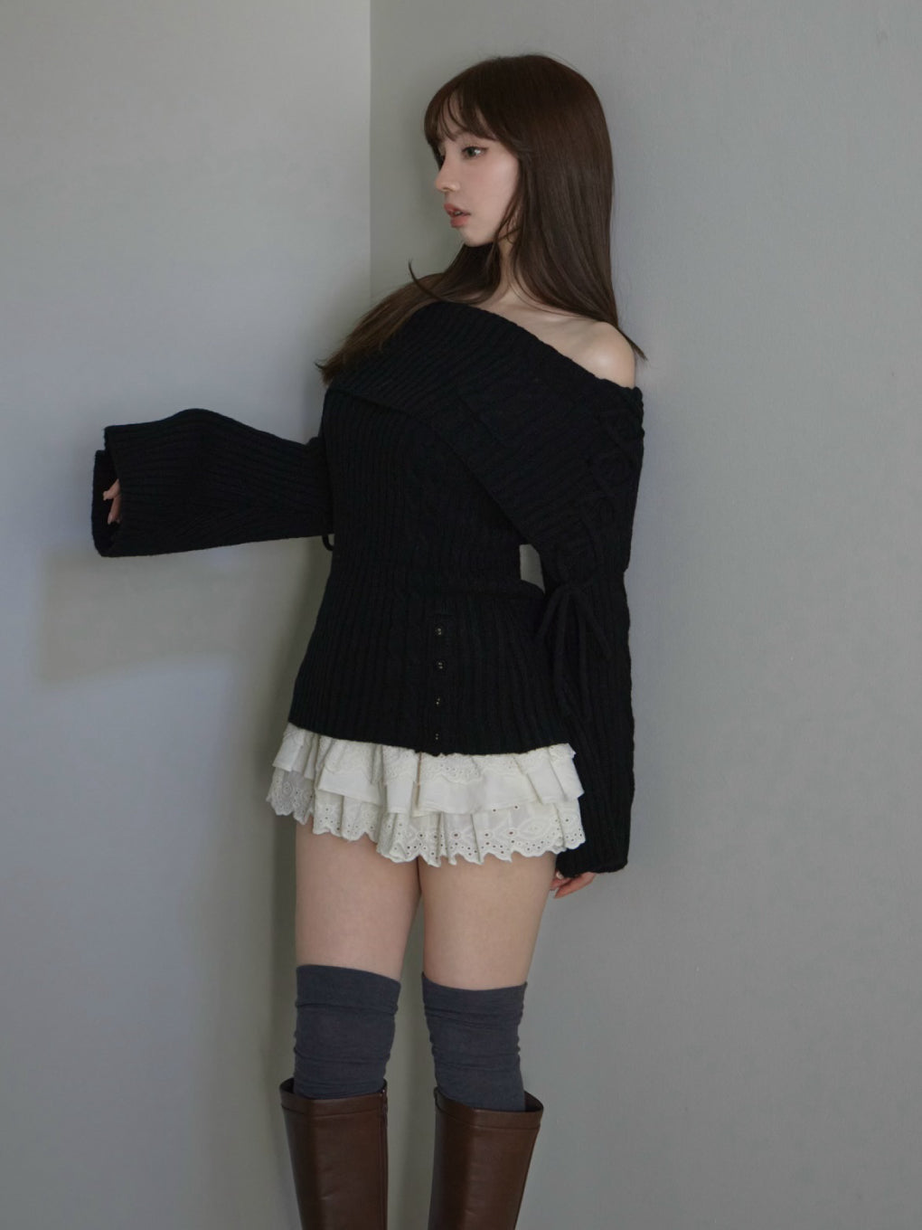 Corrie lace knit set up