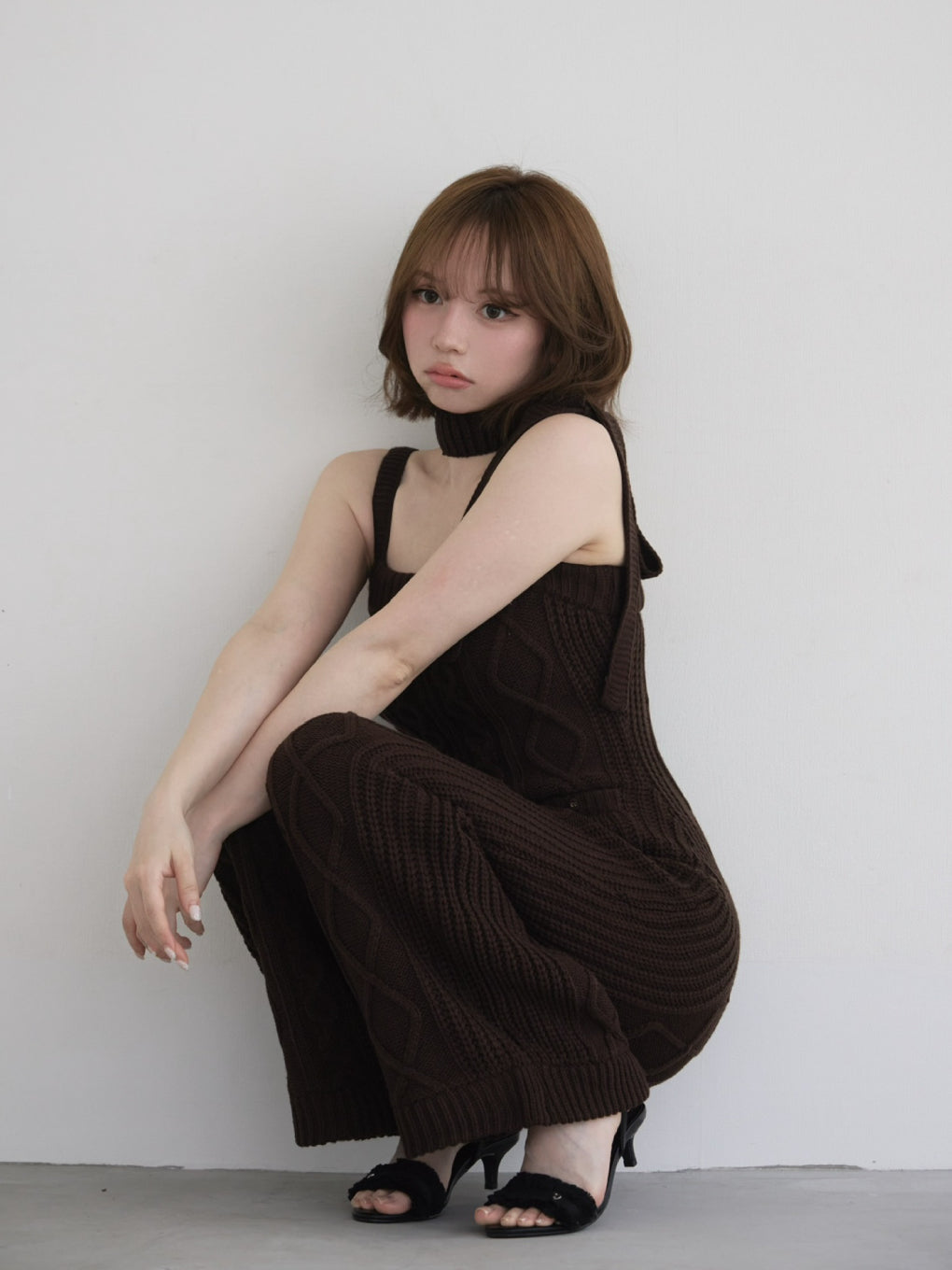 Cable knit rompers