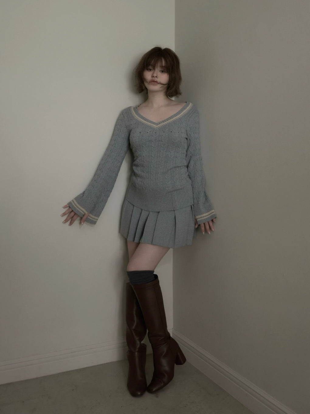 ANDMARY】Yuhua school knit set up