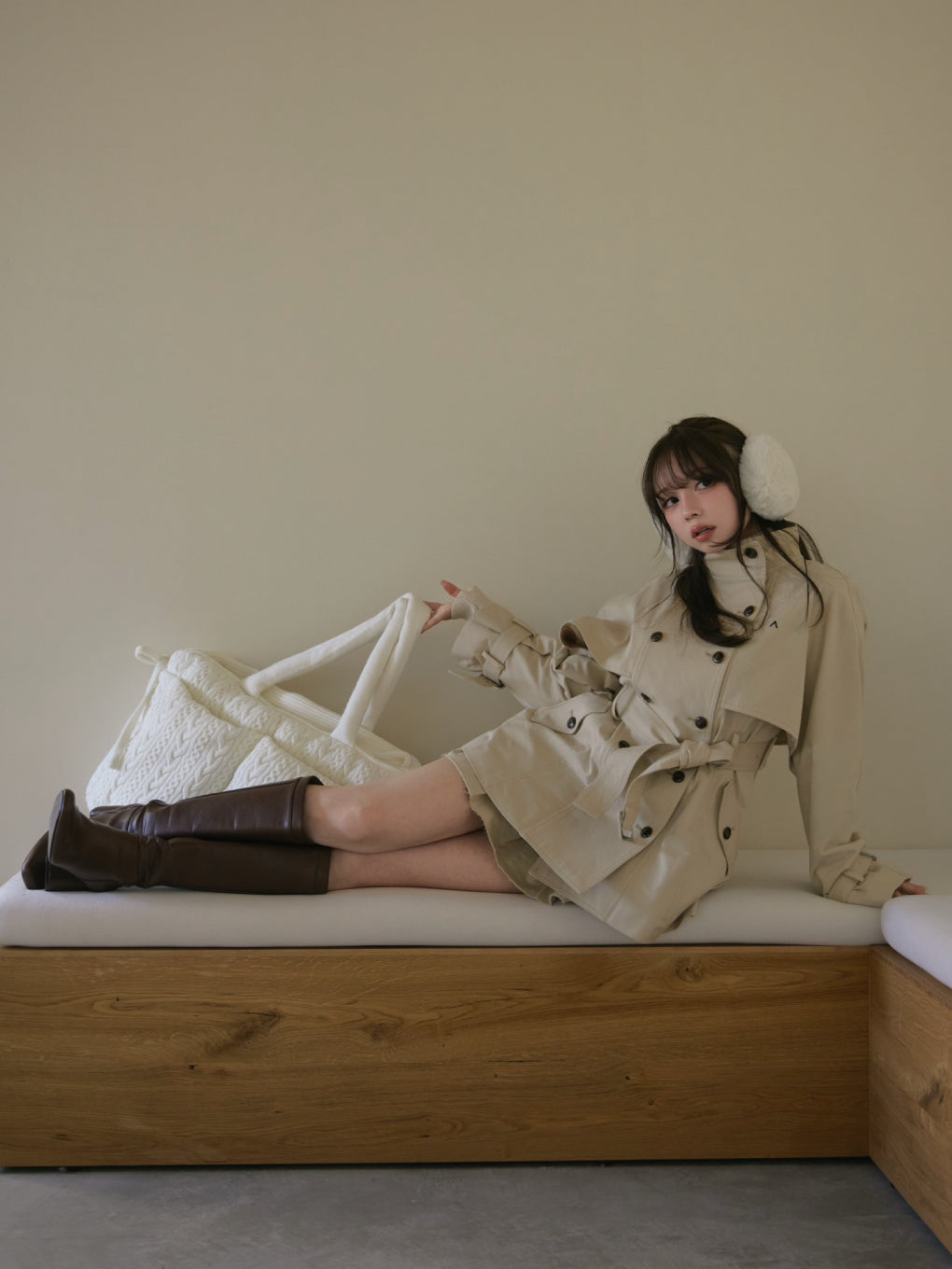 ジャケット・アウター andmary Blair trench jacket skirt M ANDMARY】Blair trench jacket