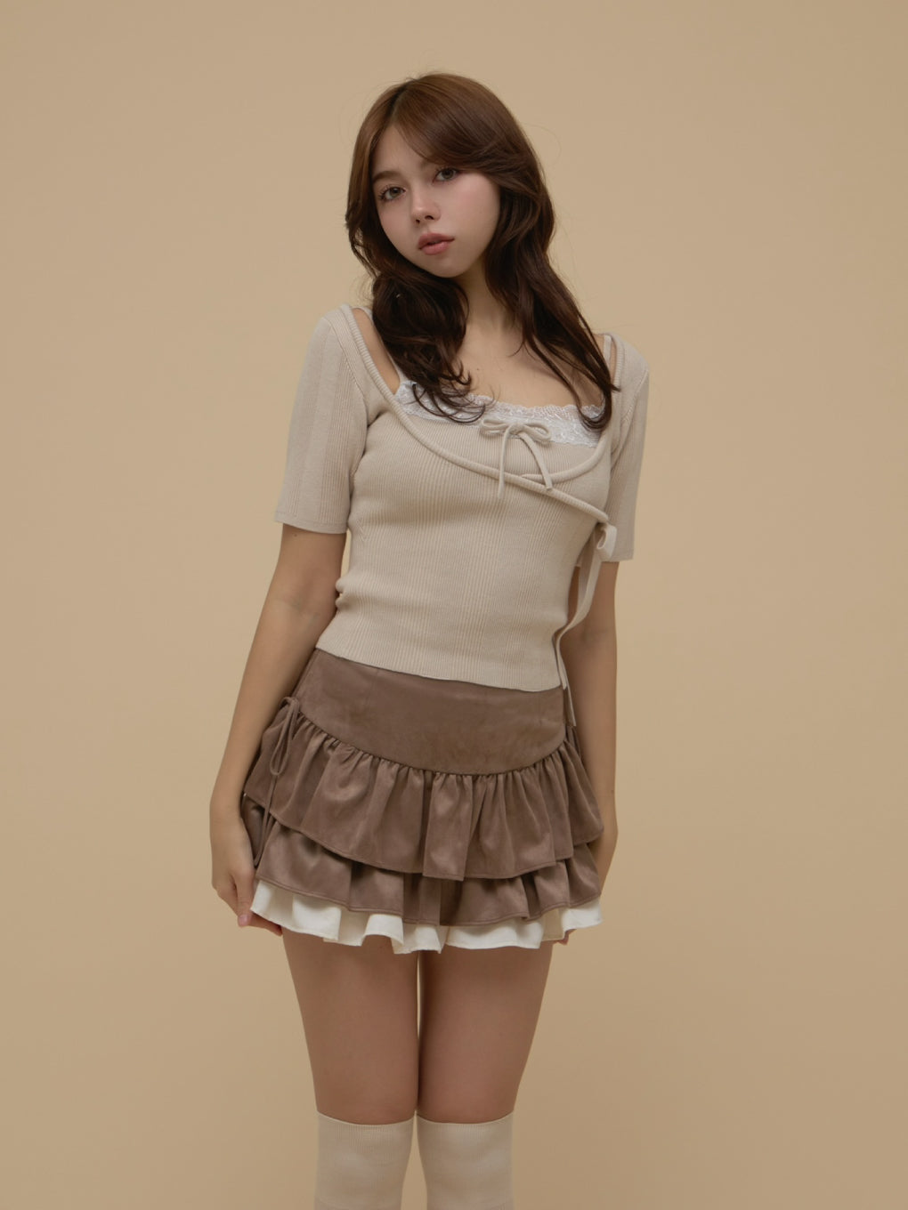 ANDMARY】Cachecoeur lace set tops