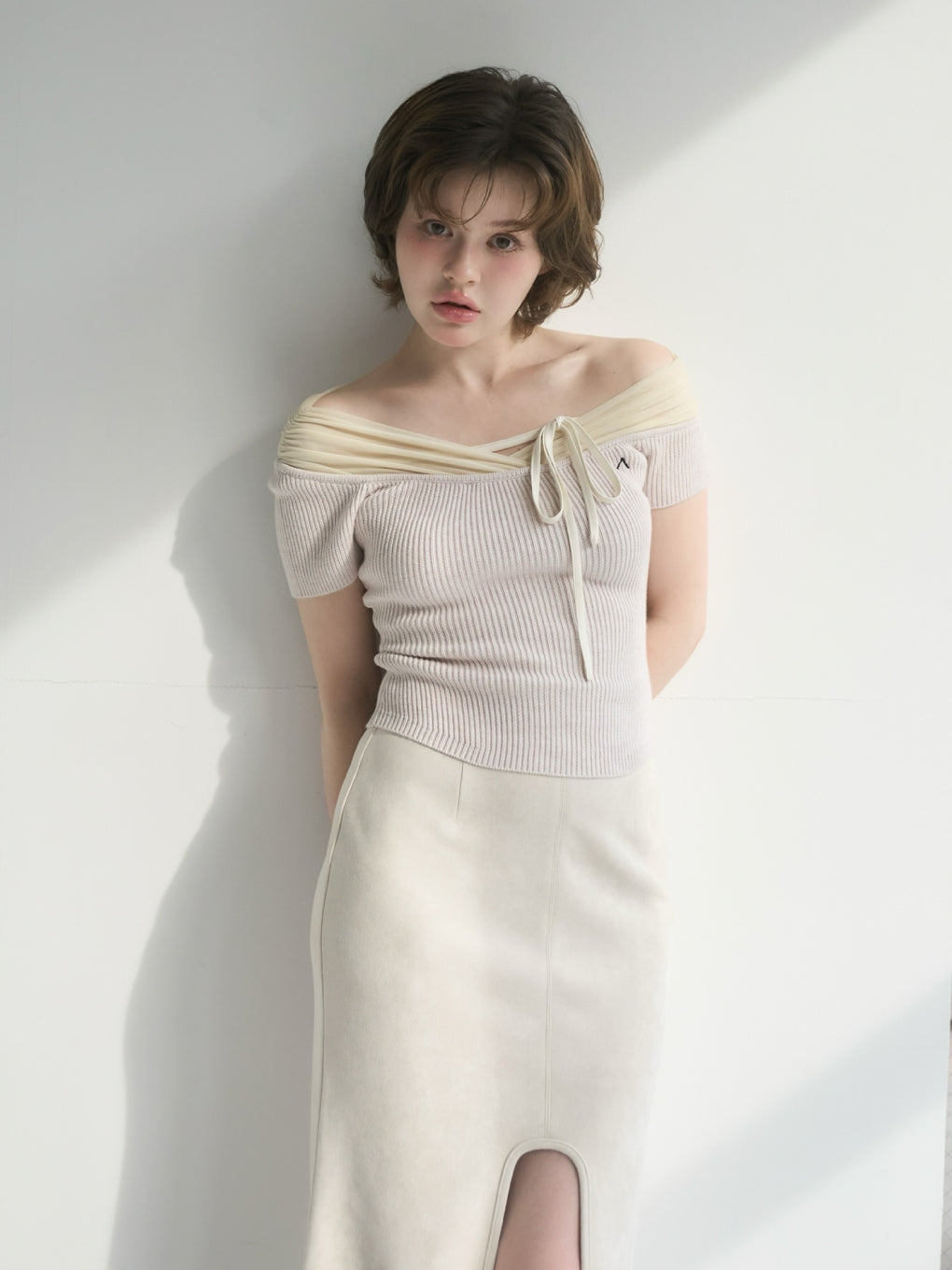 トップス Andmary Annie tulle offshoulder tops ANDMARY】Annie tulle offshoulder tops