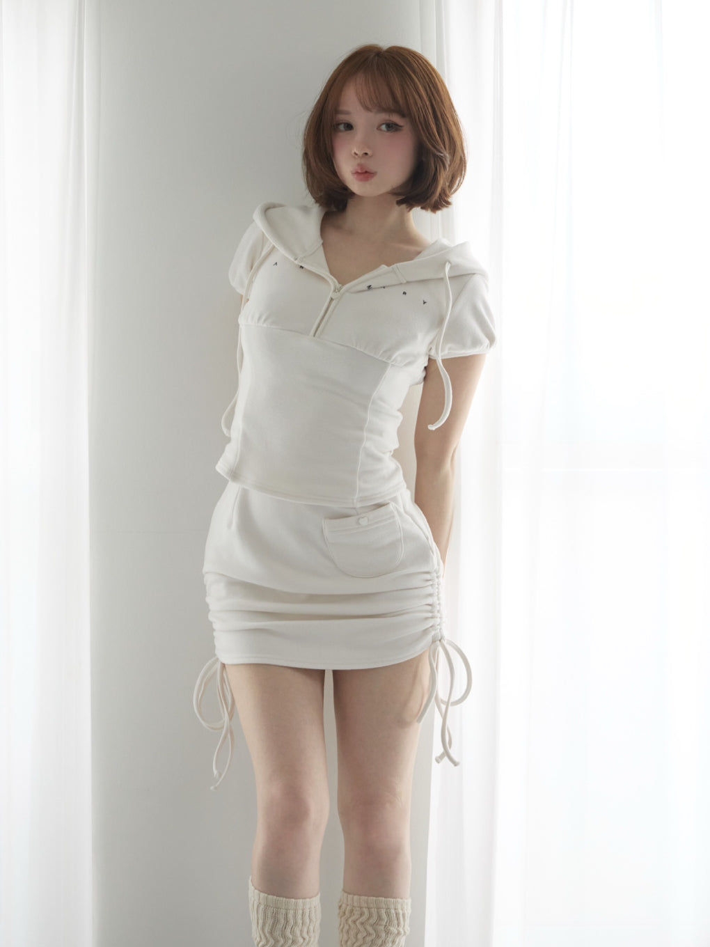 トップス Andmary Willow heart charm tops ivory ANDMARY】Willow heart charm tops