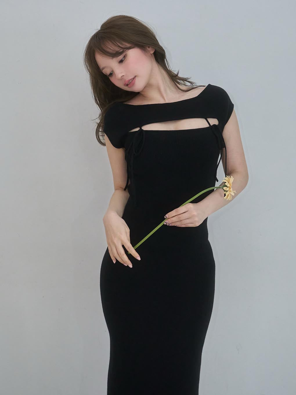 Bebe ribbon knit dress