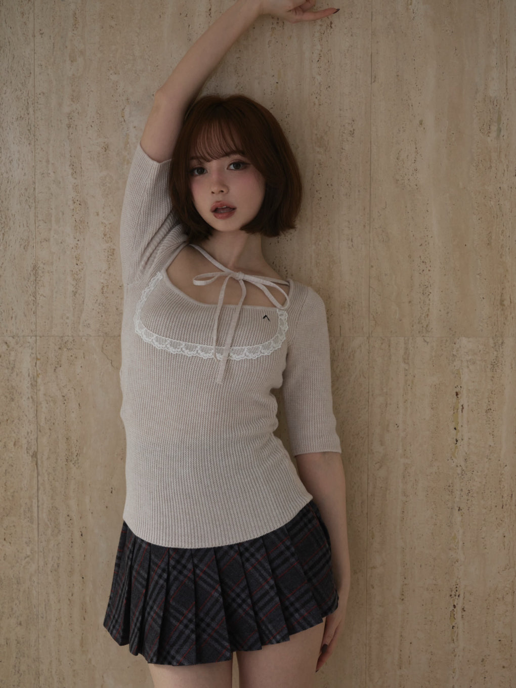 Helen lacey tops ブラック ANDMARY】Helen lacey tops