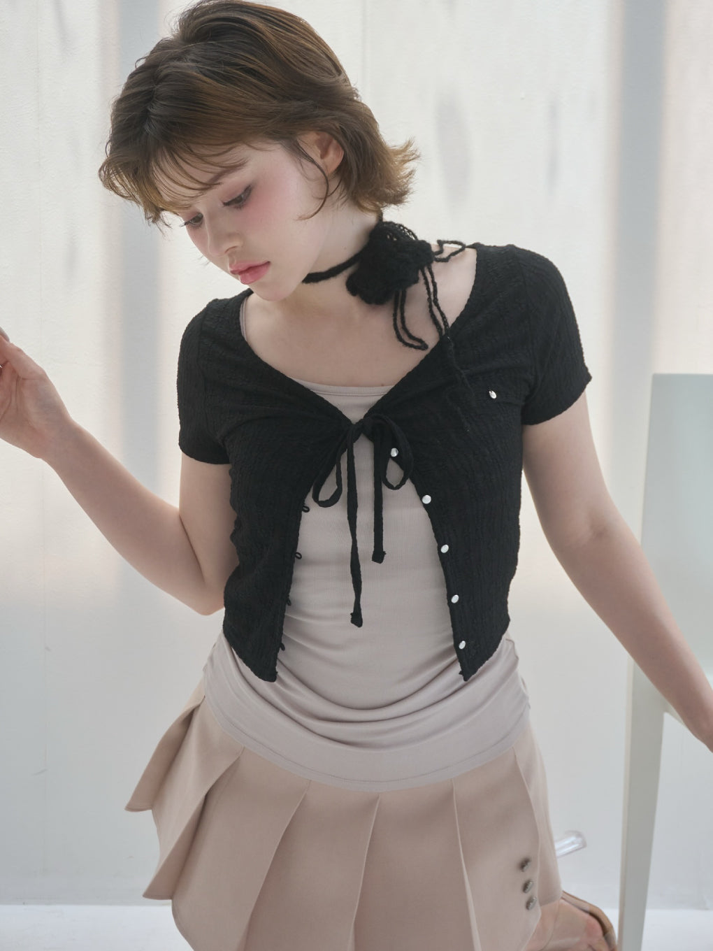 Fleur choker layered tops