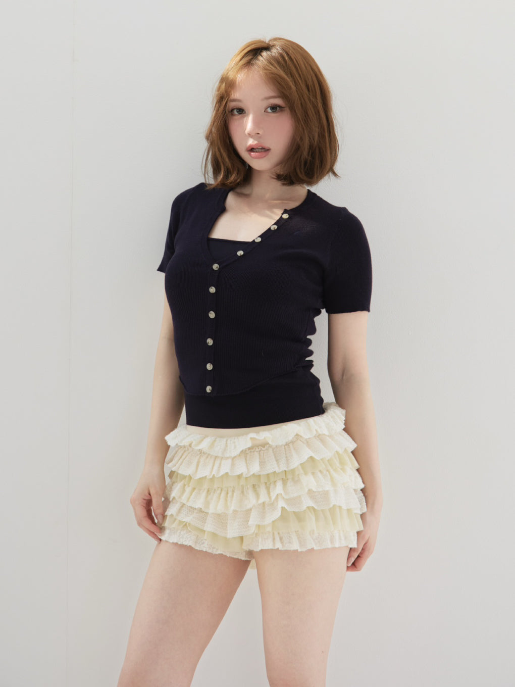Sui frill pants set up