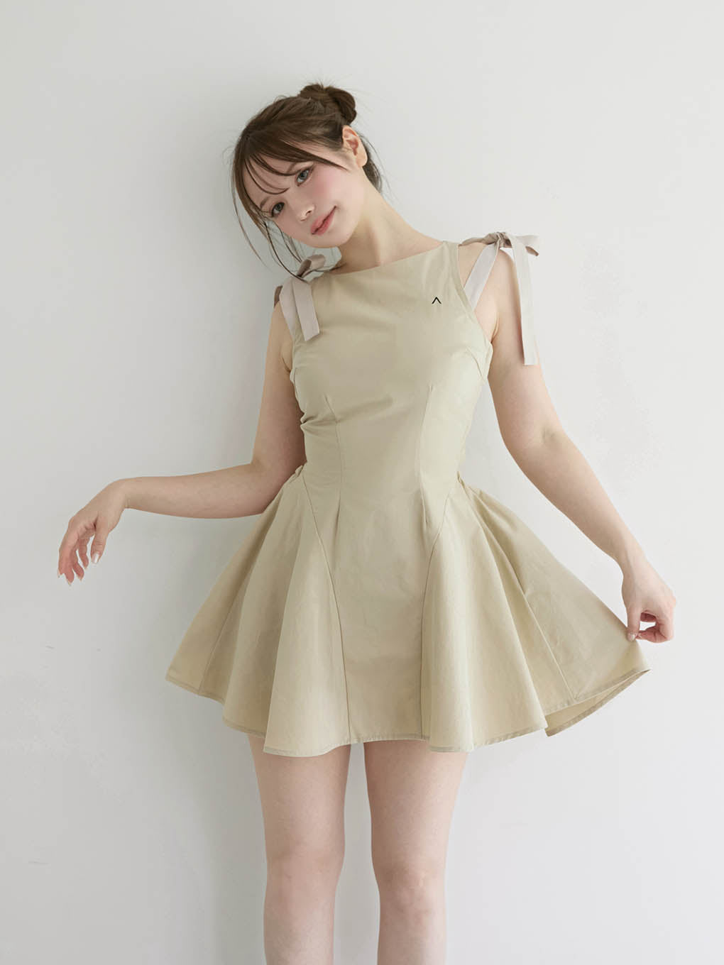 Jozy ribbon flare mini dress