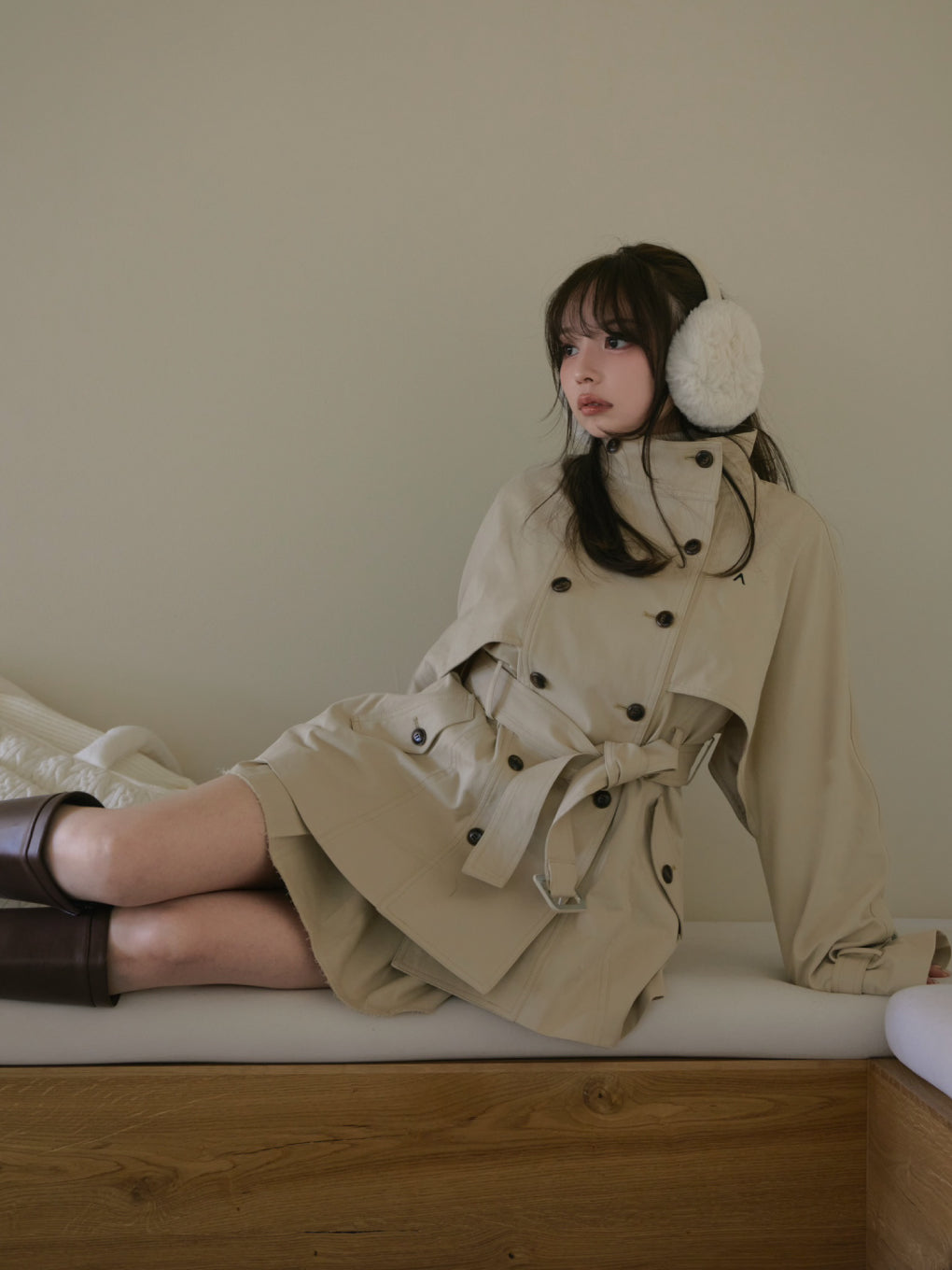 ANDMARY】Blair trench pleats skirt