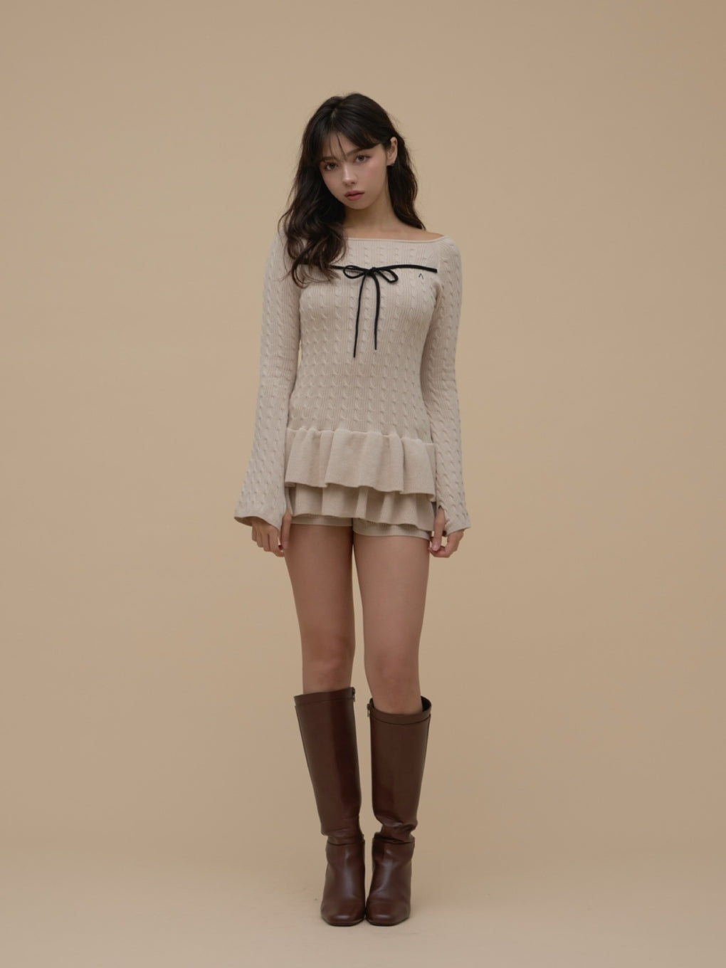 ANDMARY】Milky frill mini dress