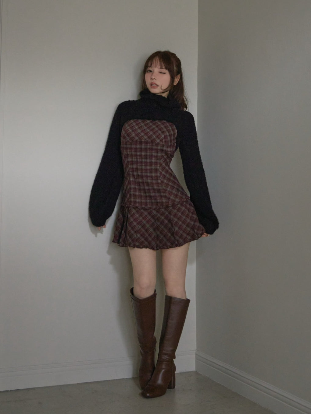 Lulu check set mini dress