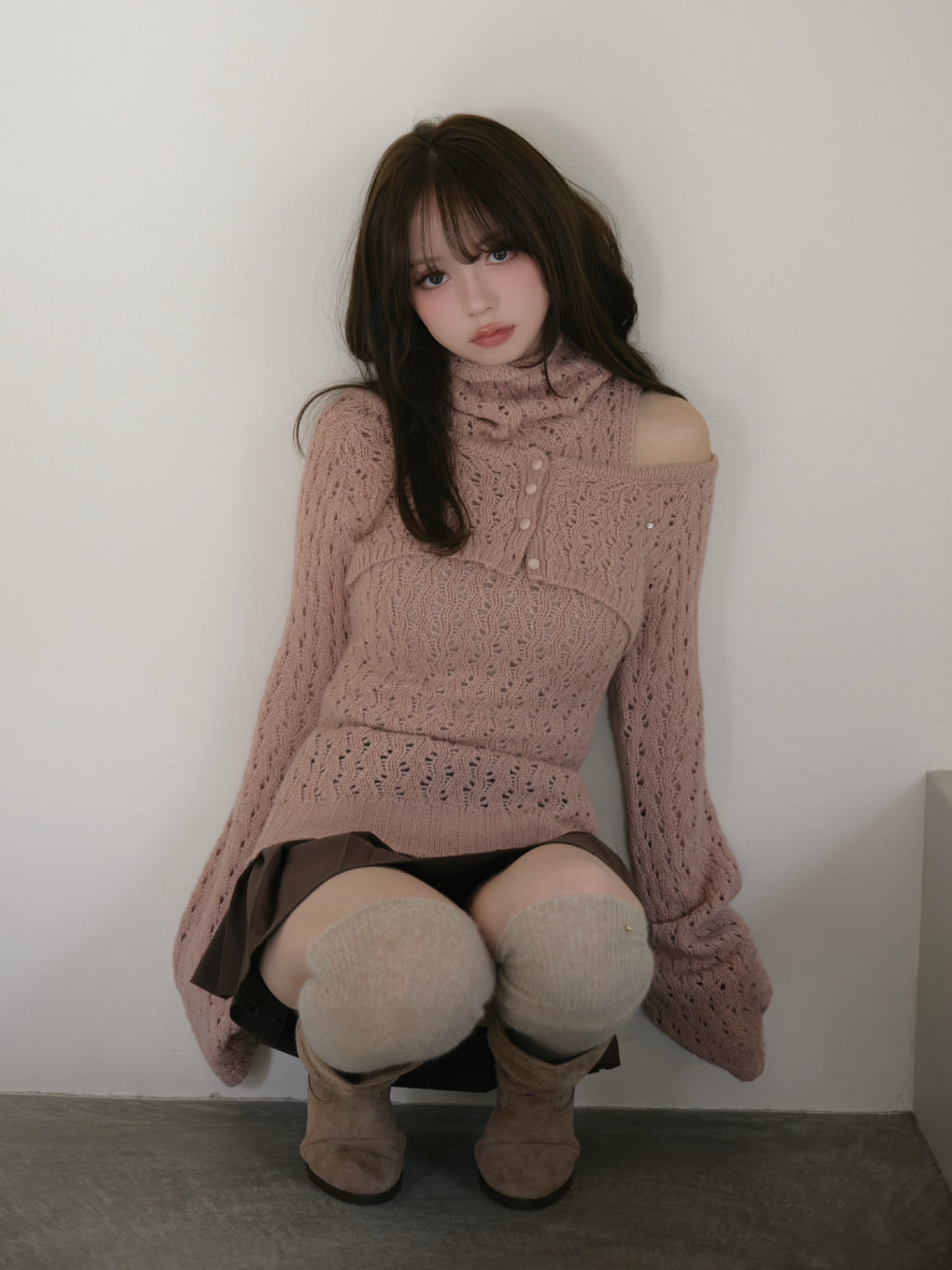 ワンピース ANDMARY Sophy pleats knit set up ANDMARY】Sophy pleats knit set up