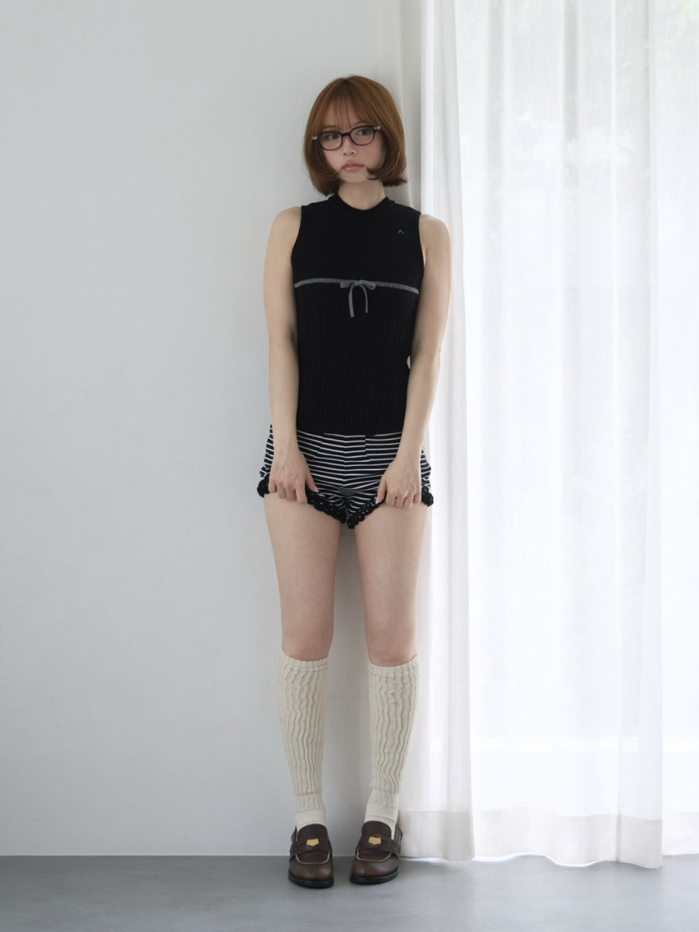 Alice ribbon frill mini pants set up