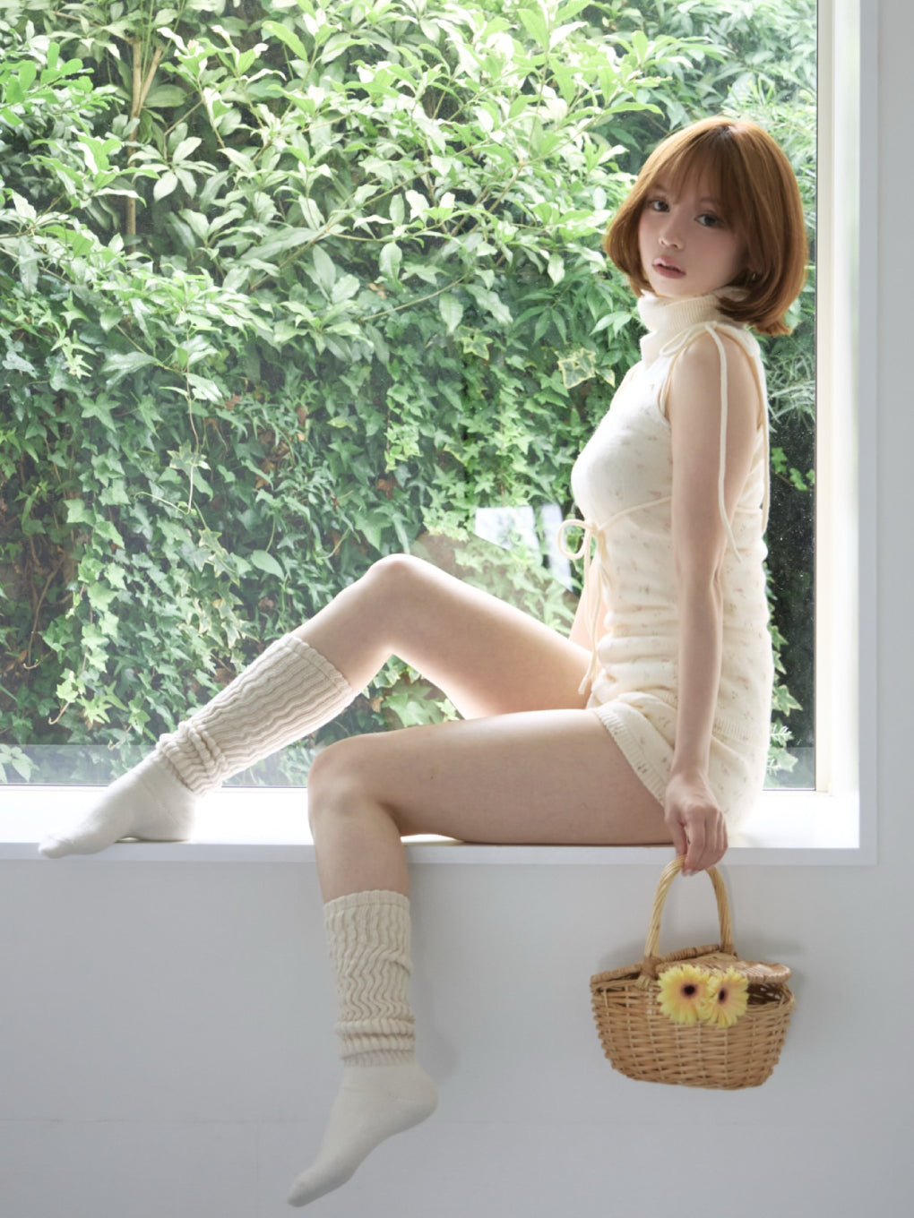 ANDMARY】Rosie flower knit set up