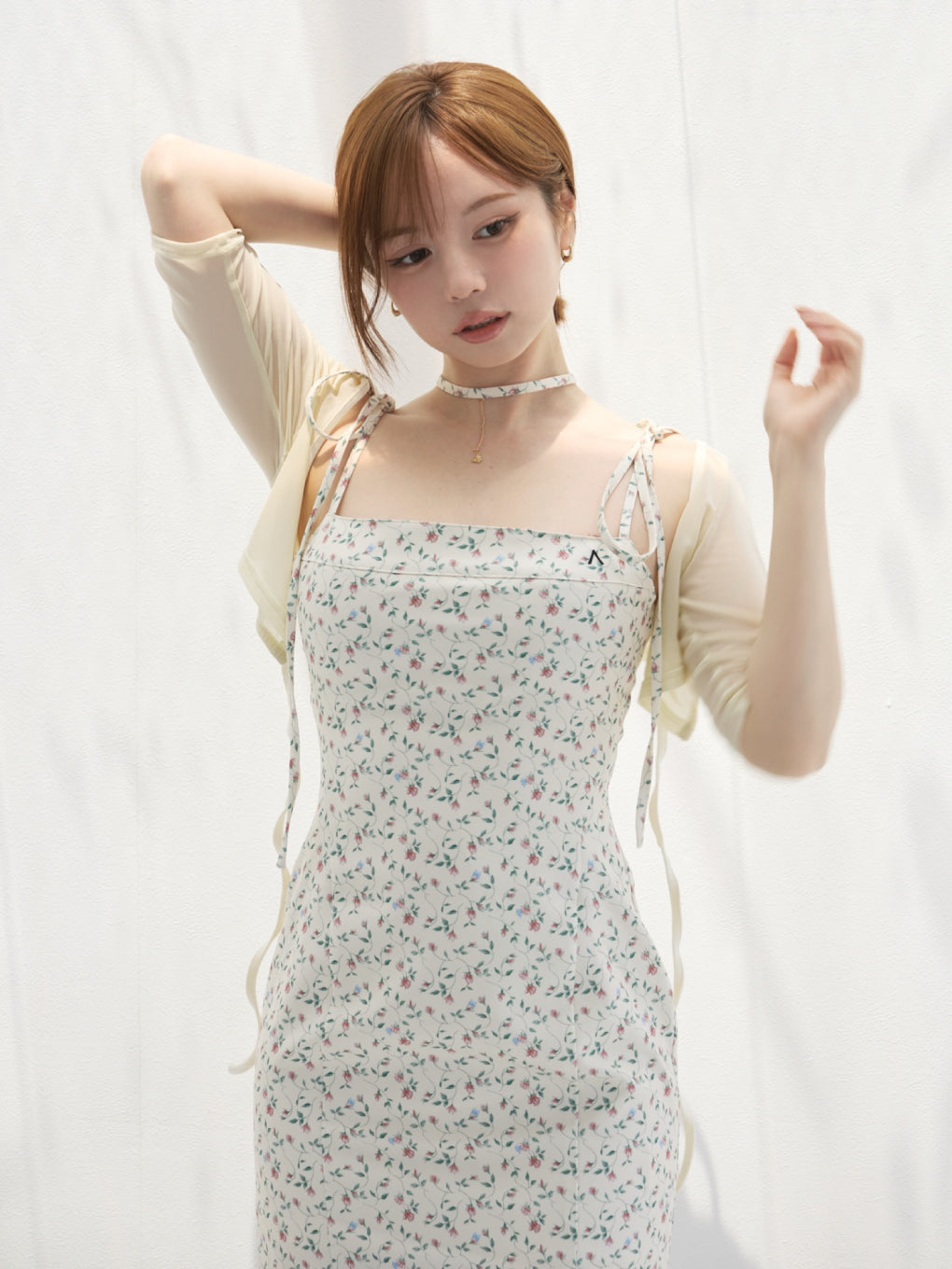 Flora ribbon long dress