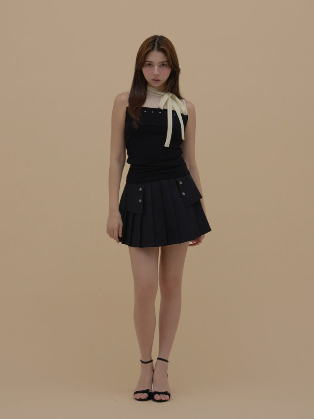 トップス andmary Amy ribbon tops ivoly ANDMARY】Amy ribbon tops