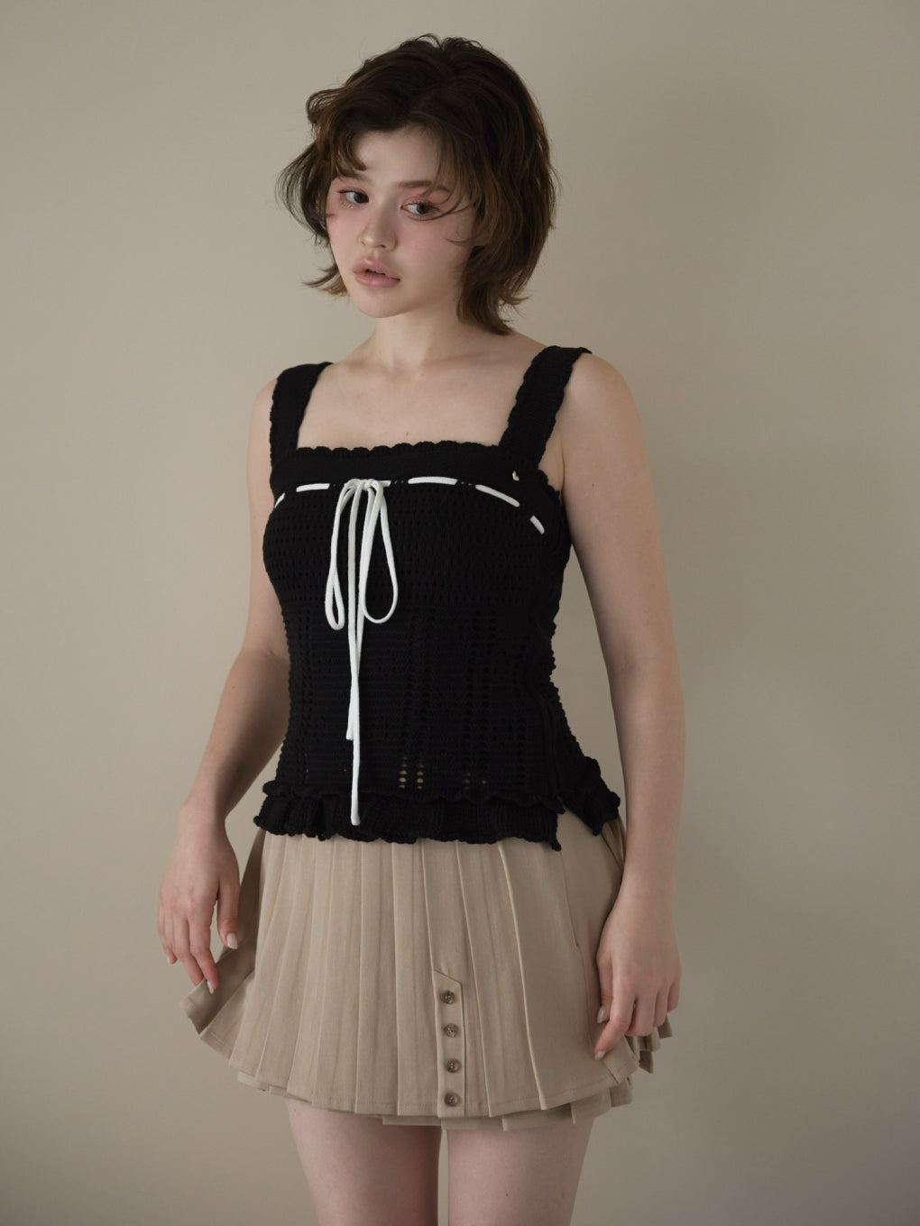 Dida pleats flare skirt