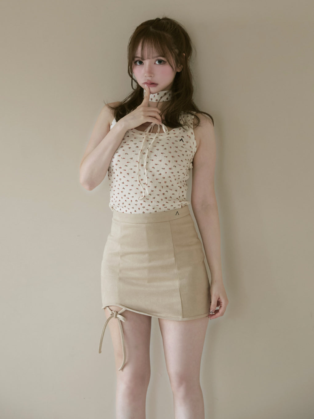 ANDMARY】Flower ribbon tops