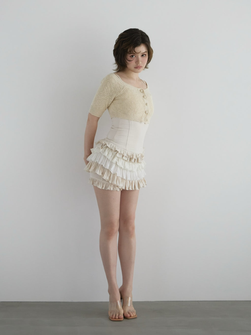 Mew frill set mini dress