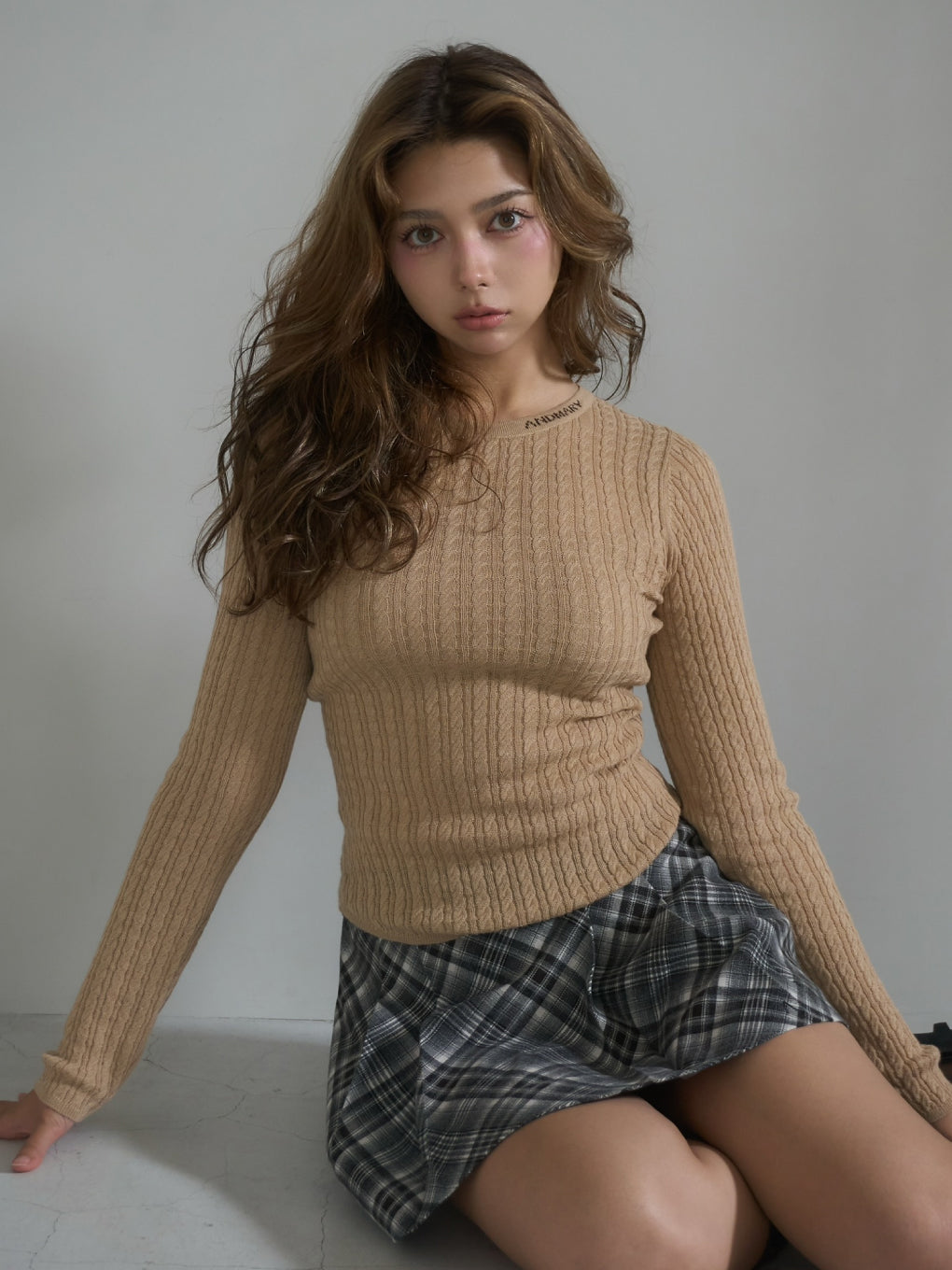 ANDMARY】Logo knit tops