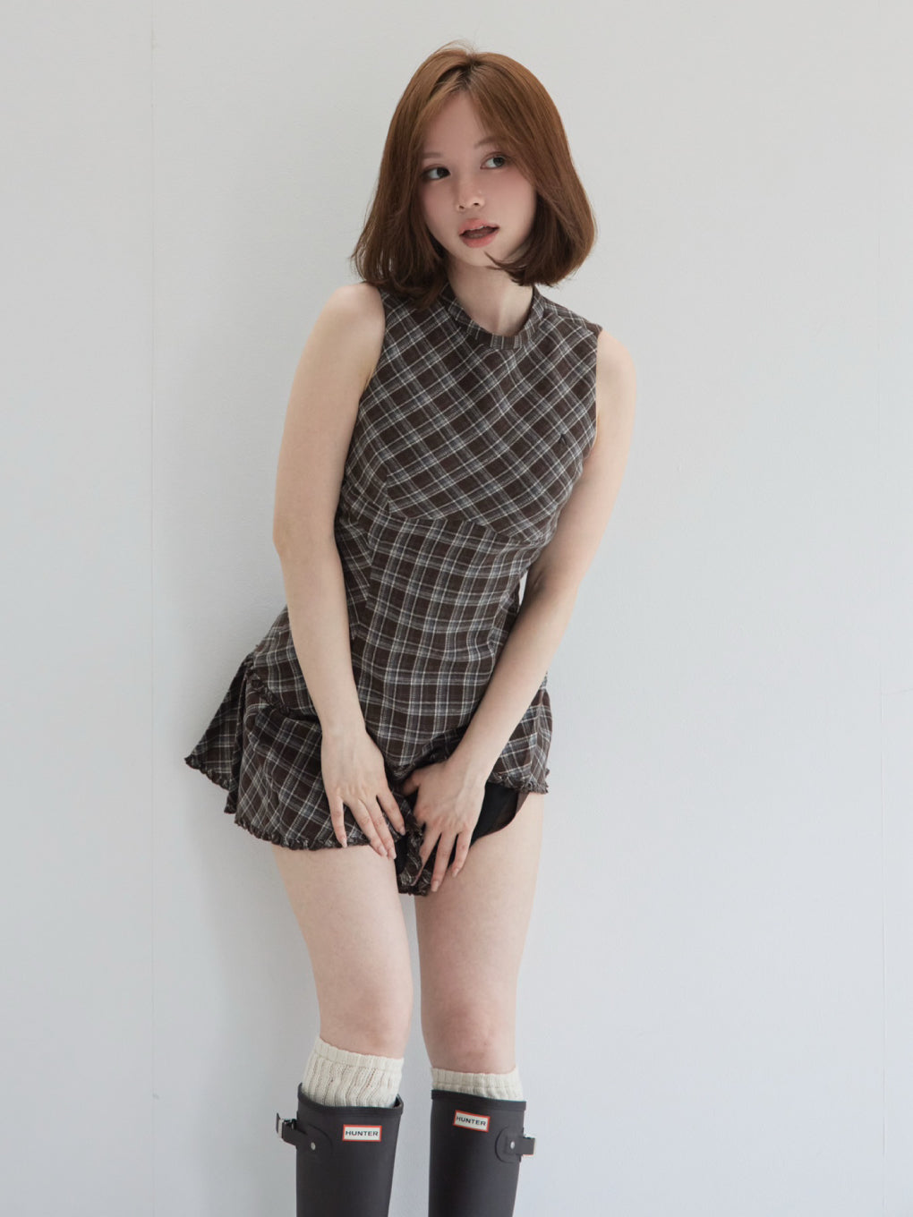 Lulu check set mini dress