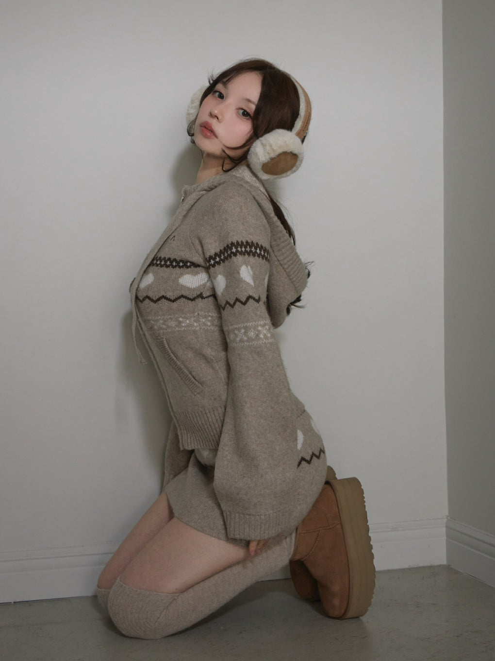 ANDMARY】Heart knit set up