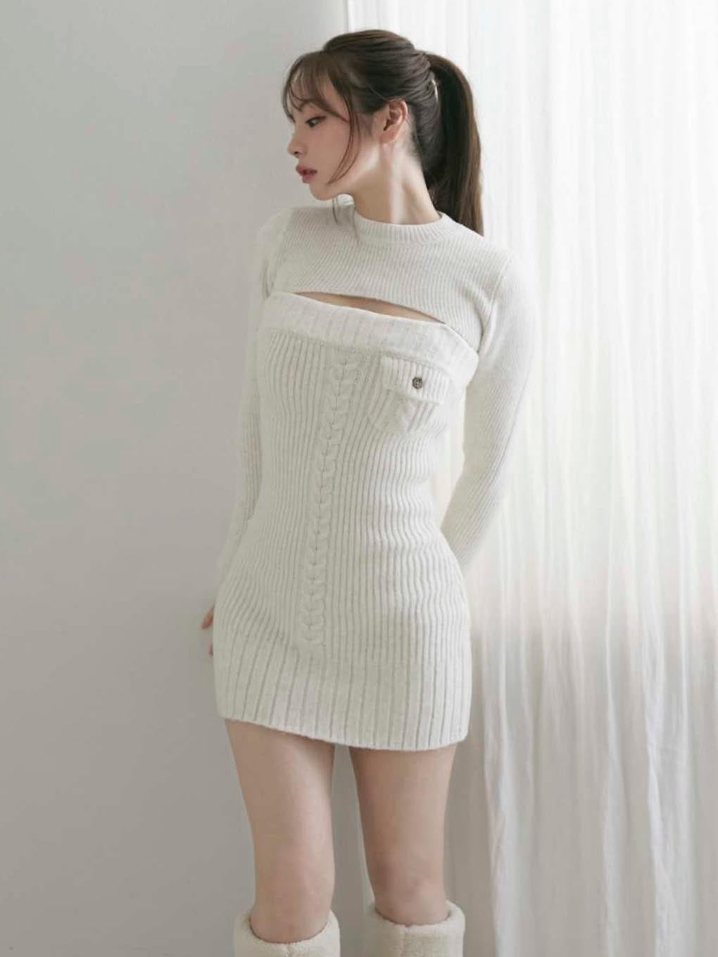 ANDMARY】Hug knit set dress