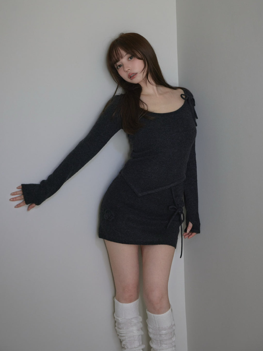 ANDMARY】Flower knit set up