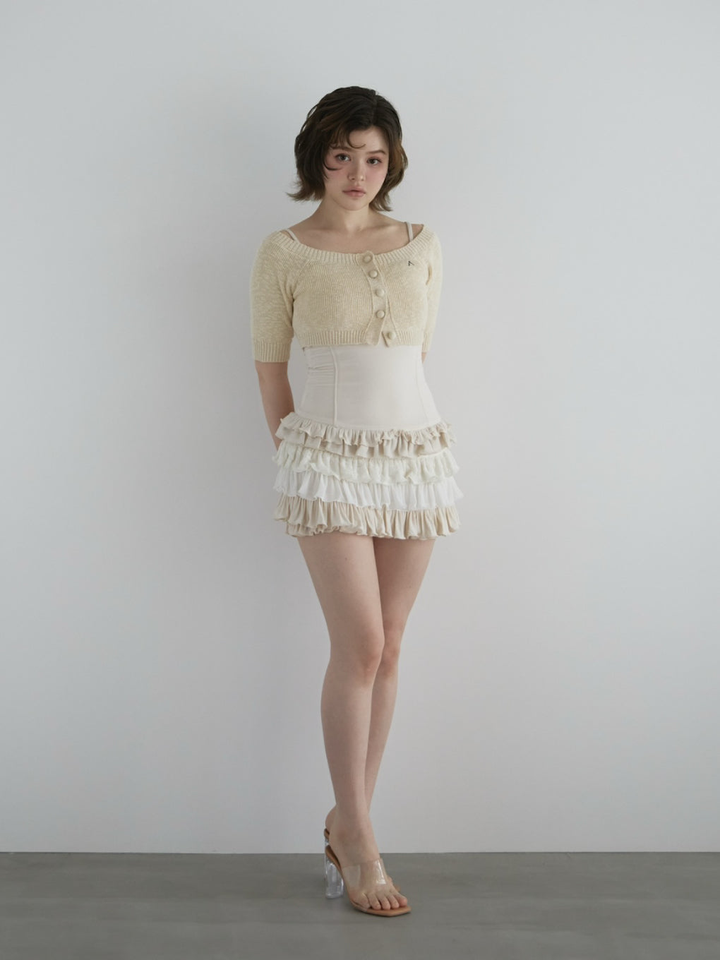 Mew frill set mini dress