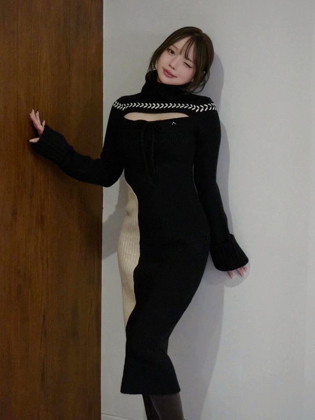 andmary Sophie knit long dress BLACKよろしくお願いいたします