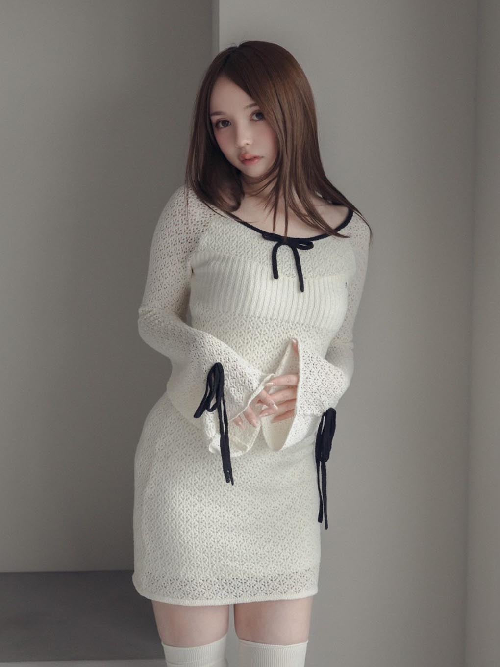 8,064円Lily crochet mini dress andmary ivory