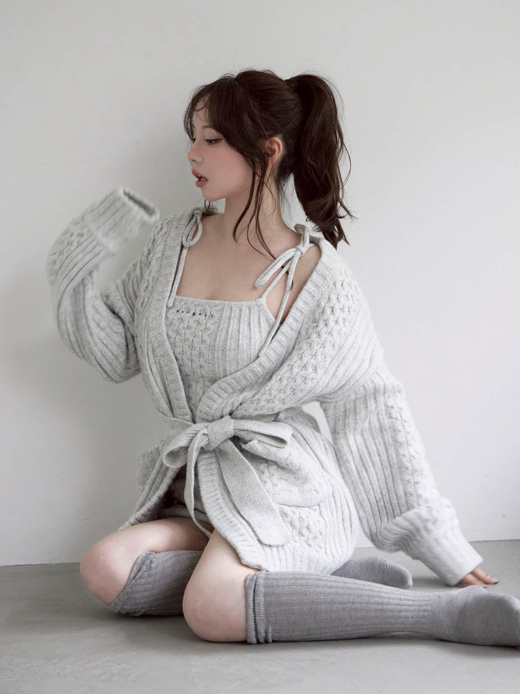 Hug knit camisole pants set up