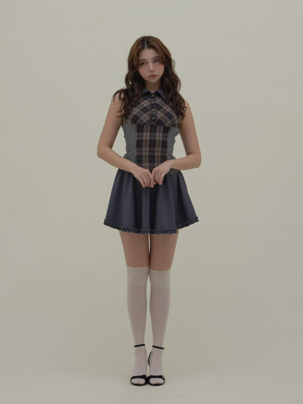 ワンピース andmary Khy check set beige 新品未開封 andmary Khy check set アンドマリー｜Yahoo!フリマ（旧