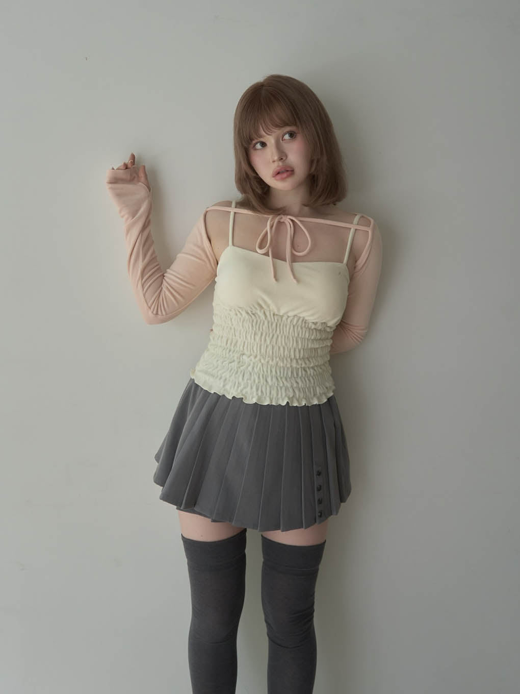 Dida pleats flare skirt