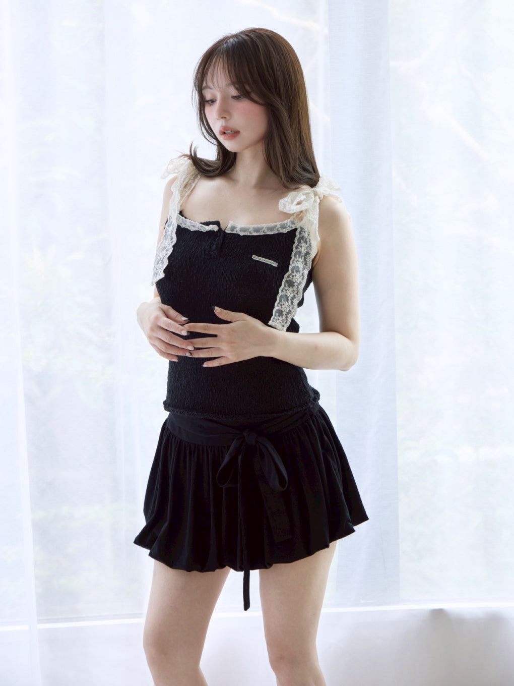 ANDMARY】Cotton ribbon tank
