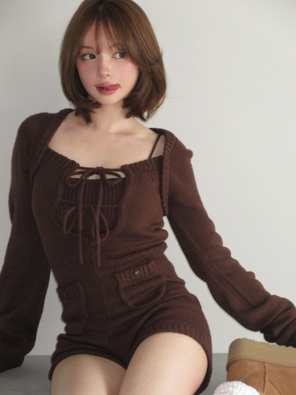 Baby knit rompers