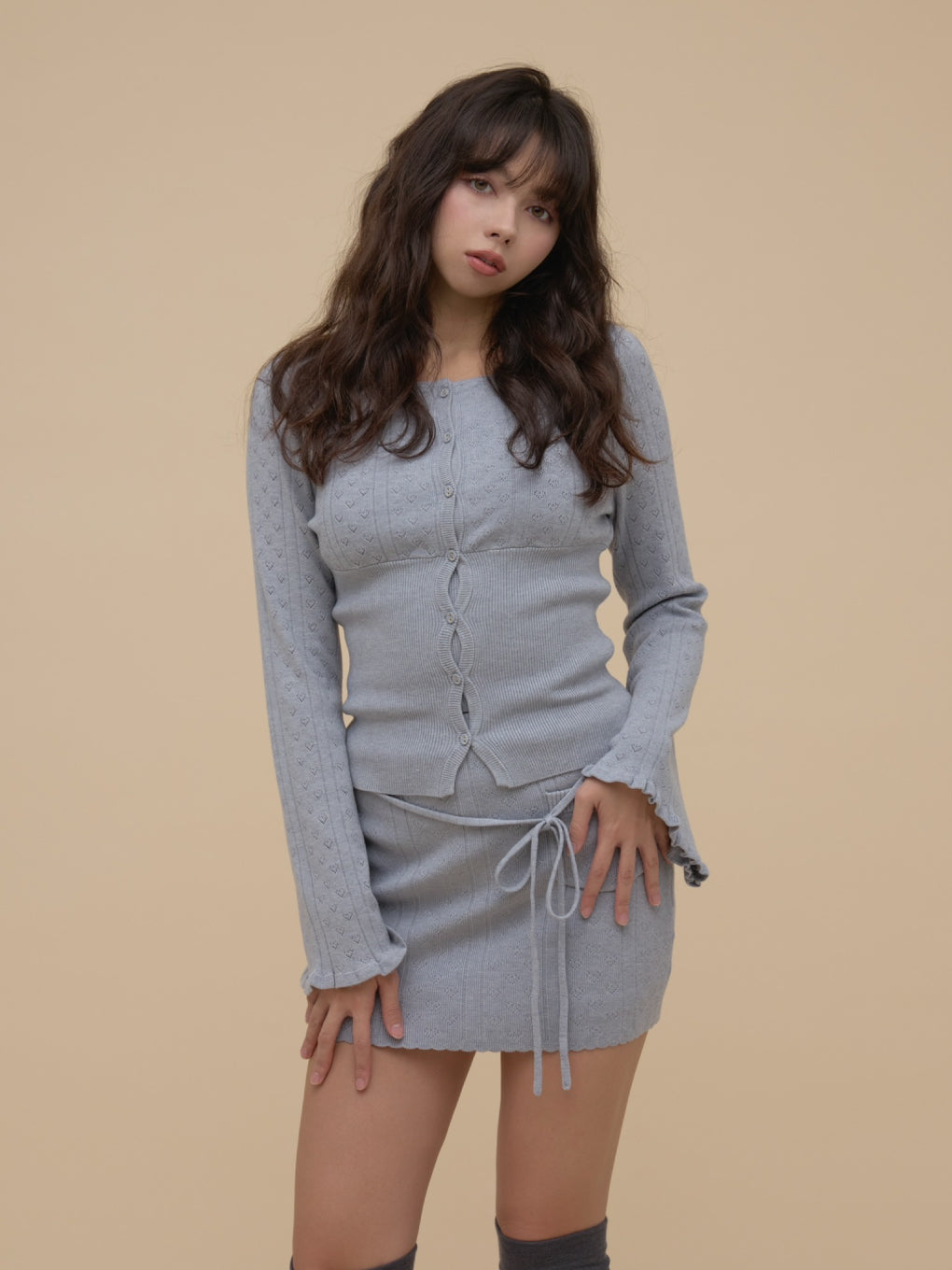 Heart crochet knit set up