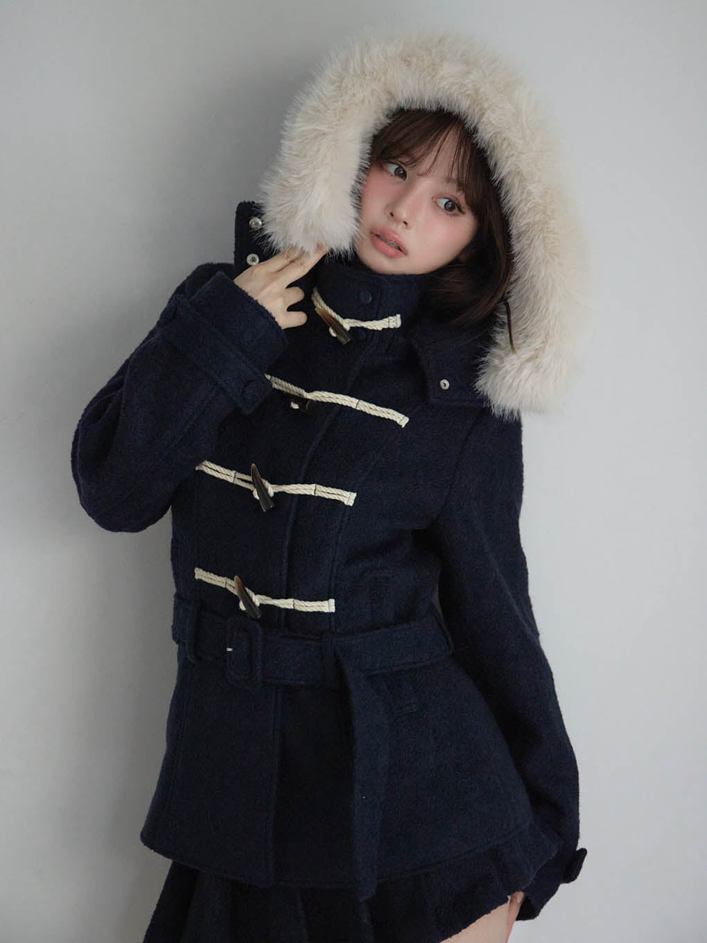 Nicole fur belt jacket