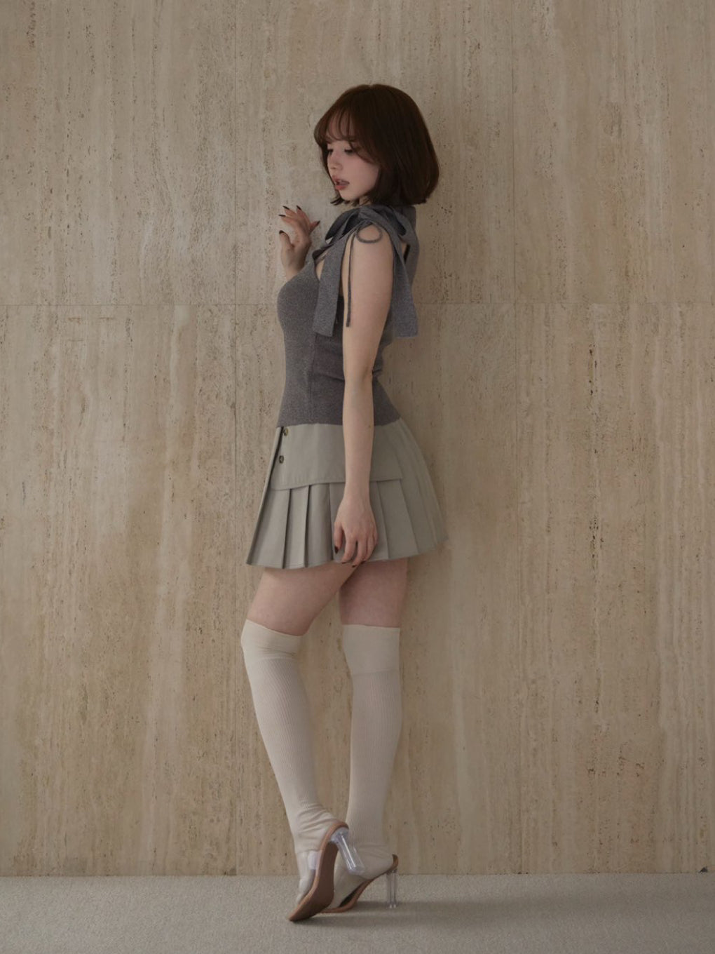 【新品未使用】ANDMARY Mary logo ribbon tank 2 ANDMARY】Mary logo ribbon tank