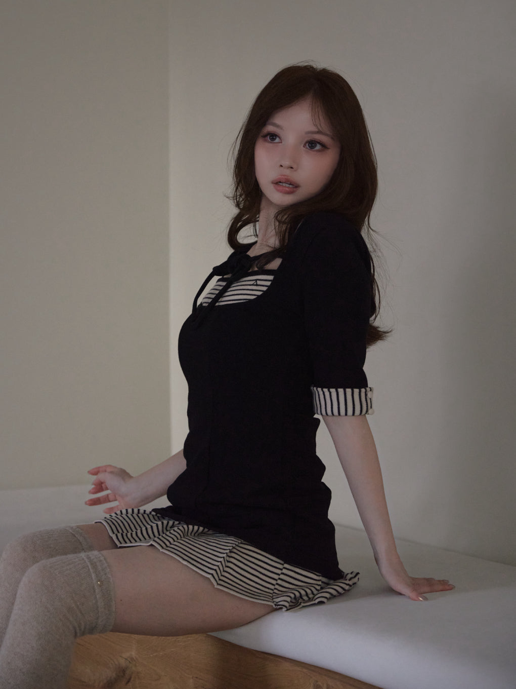 Aiden pleats mini dress