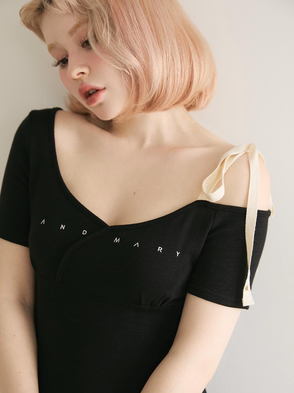 Mary logo ribbon midium dress