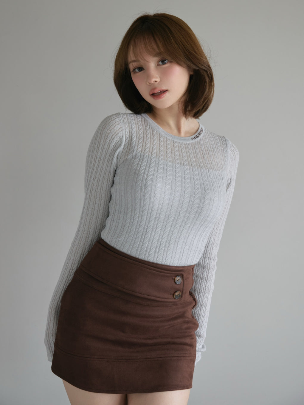 Raka suede belt skirt